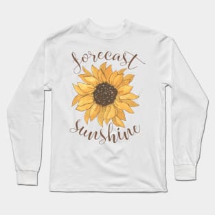 Forecast: Sunshine (with bright hand-drawn sunflower) Long Sleeve T-Shirt